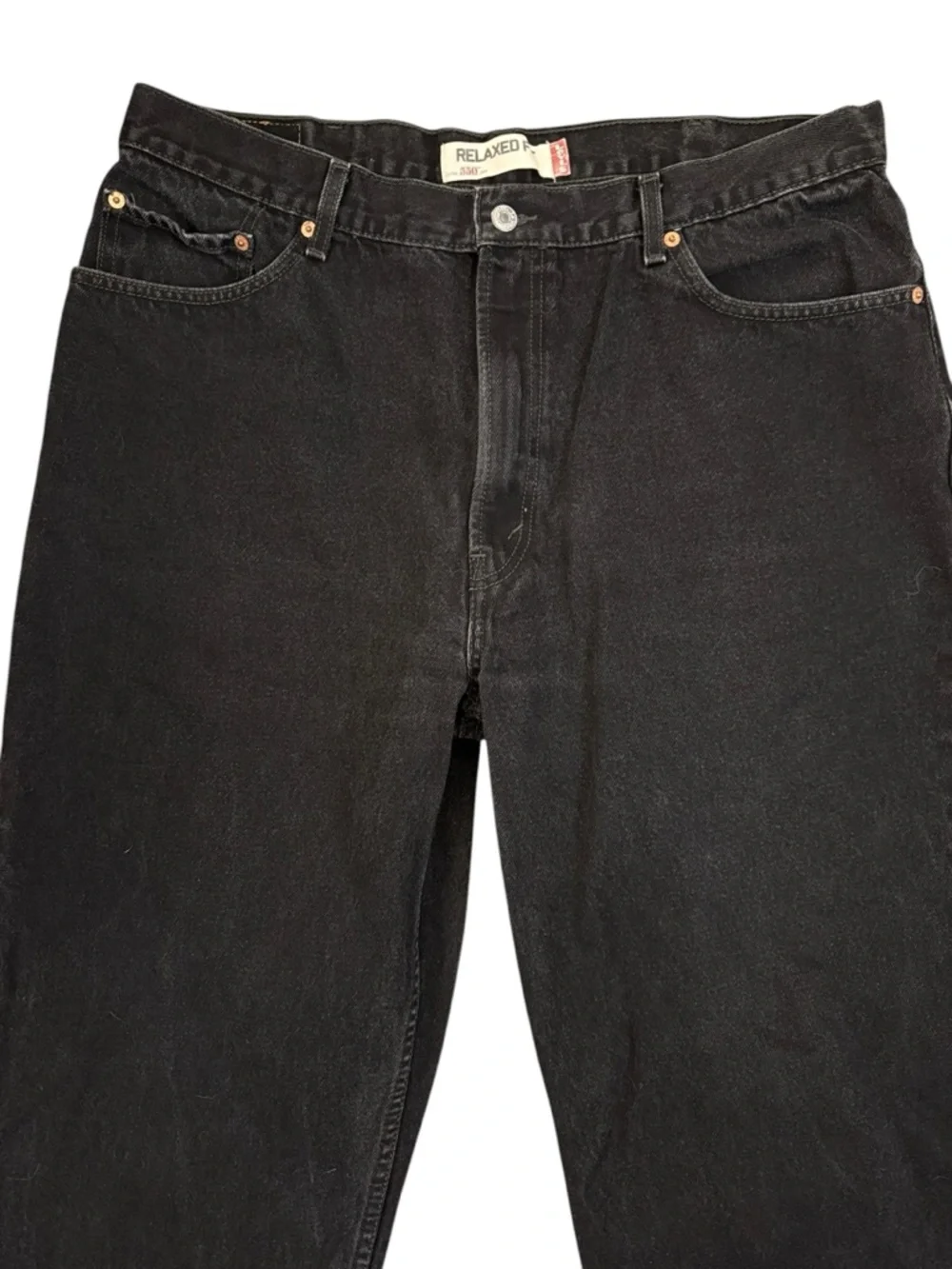 Vintage 2006 Levi’s 550 Relaxed Fit Black Jeans 40x32 Fits 36x30 Y2K Dad Denim